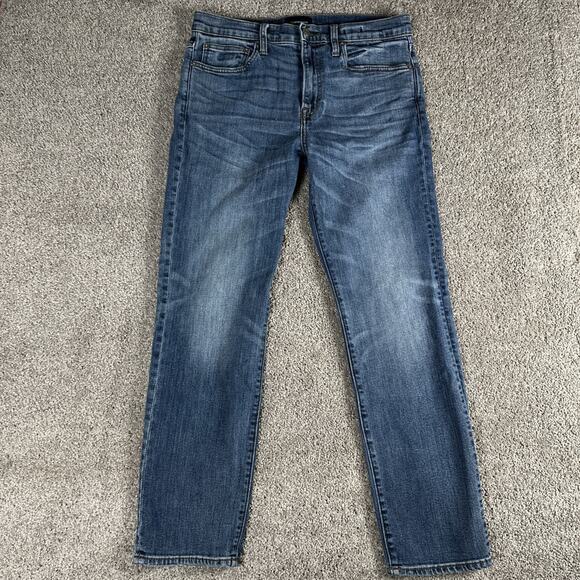 J Crew Jeans Men 32x30 Faded Blue 770 Straight Broken In Japanese Kurabo Denim - Picture 1 of 16